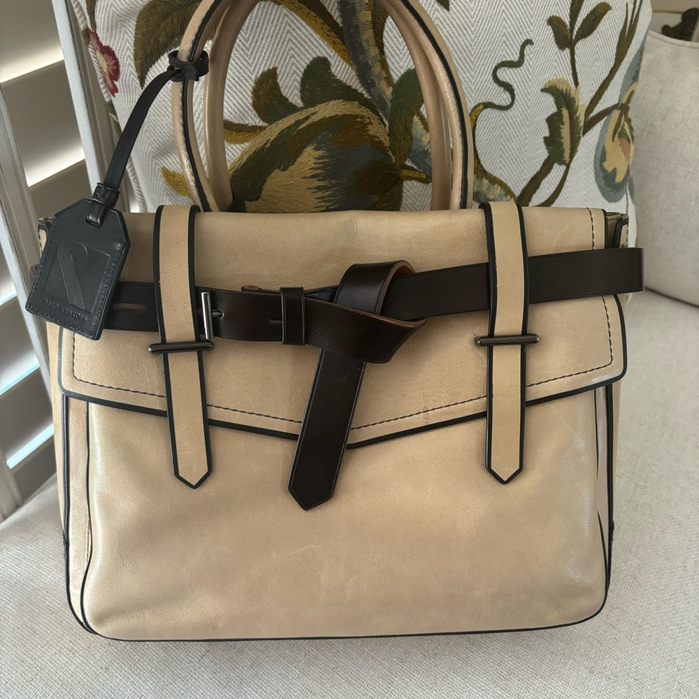 Reed Krakoff Bridle Boxer Tote - tan & black - Picture 3 of 13